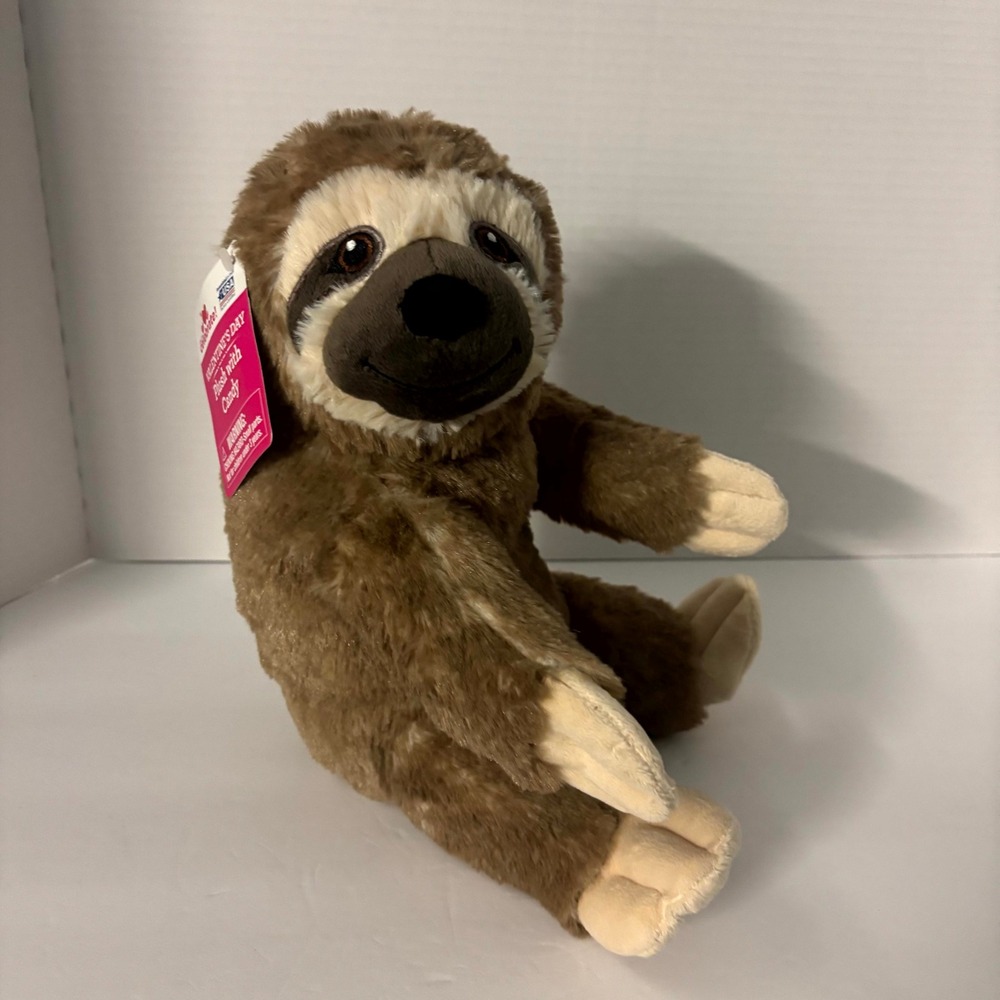Way to Celebrate Valentine's Day Sloth Plush Stuffed Animal 11" Brown Heart